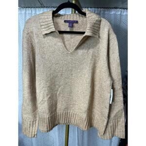 New with Tags Gloria Vanderbilt Abella Polo Collar Sweater Lg MSRP $48